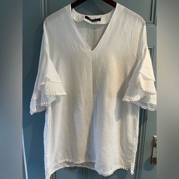 Zara linen beach tunic coverup - Picture 1 of 5